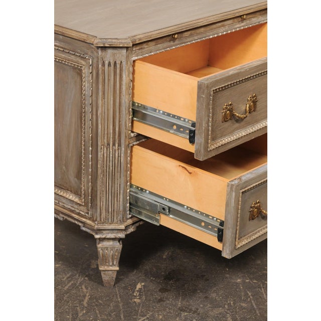 Vintage French Neoclassical Inspired Wood Nightstands With Shelf - A Pair For Sale - Image 11 of 12