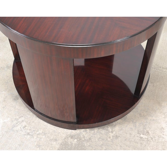 Ralph Lauren Italian Mahogany Round Modern Drum Drink Table For Sale - Image 16 of 18