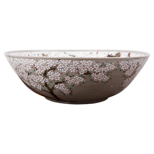 Hand-Painted Japanese Ceramic Bowl For Sale