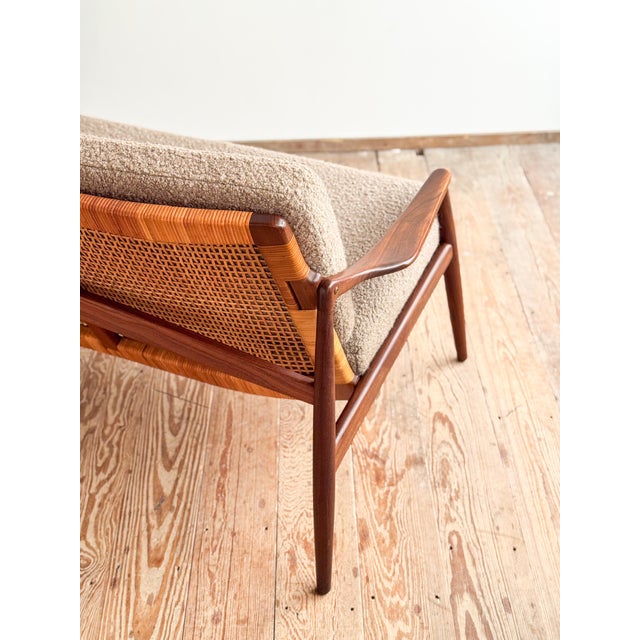 Mid-Century Modern 400 Series Sofa in Teak with Wickerwork Backrest by Hartmut Lohmeyer for Wilkhahn, Germany, 1950s For Sale - Image 12 of 18