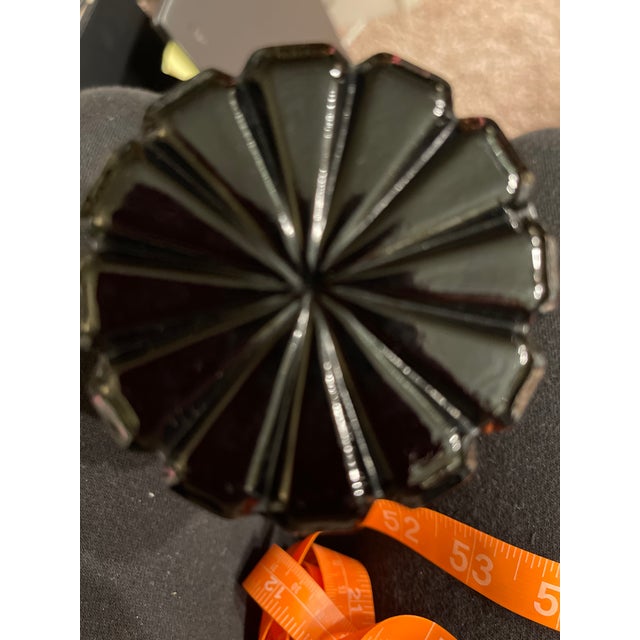 Black Amethyst Fluted Vase boasts deep carving a long the length of the piece. Great heavy vintage piece will put a...