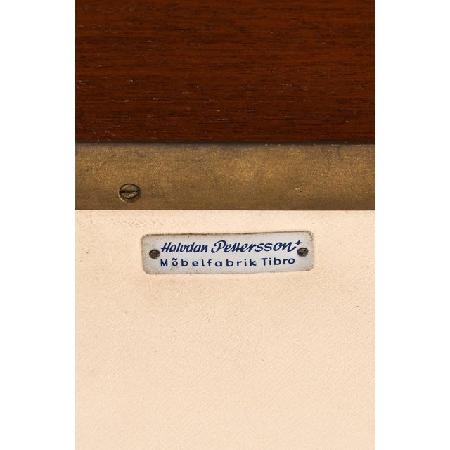 White Bureau in Mahogany and White Artificial Leather attributed to Halvdan Pettersson, 1950s For Sale - Image 8 of 9