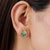 Art Nouveau-inspired emerald and diamond stud earrings featuring 1.85 carats of oval-cut emeralds in an elegant, organic...