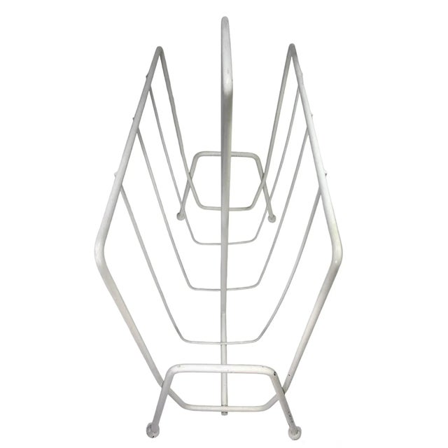 Mid-Century Modern 1950s Metal Atomic Magazine Rack For Sale - Image 3 of 5