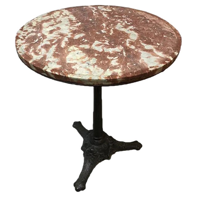 Antique Cast Iron and Marble Pedestal For Sale