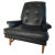 Mid-Century Modern Classic 1950s Heritage Black Lounge Chair Faux Leather Mahogany For Sale - Image 3 of 15