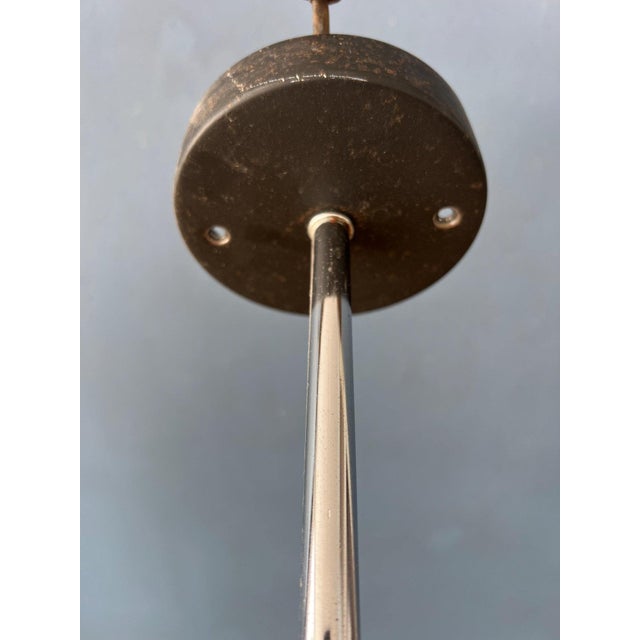 Vintage Downrod Pendant Lamp with Three Green Spots For Sale - Image 10 of 11