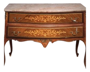1940s French Marble Top Low Chest