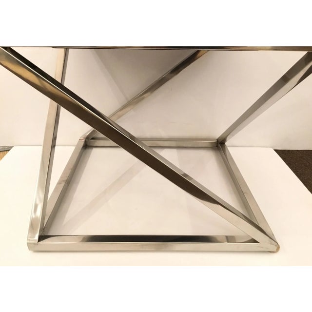 Interlude Home Organic Modern Interlude Home Wood and Chrome Side Tables Pair For Sale - Image 4 of 6