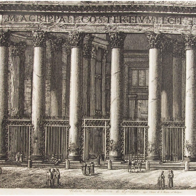 The Pantheon by Luigi Rossini. Signed and dated in the plate 1820. Unframed. Etching from Luigi Rossini's (Italy,...