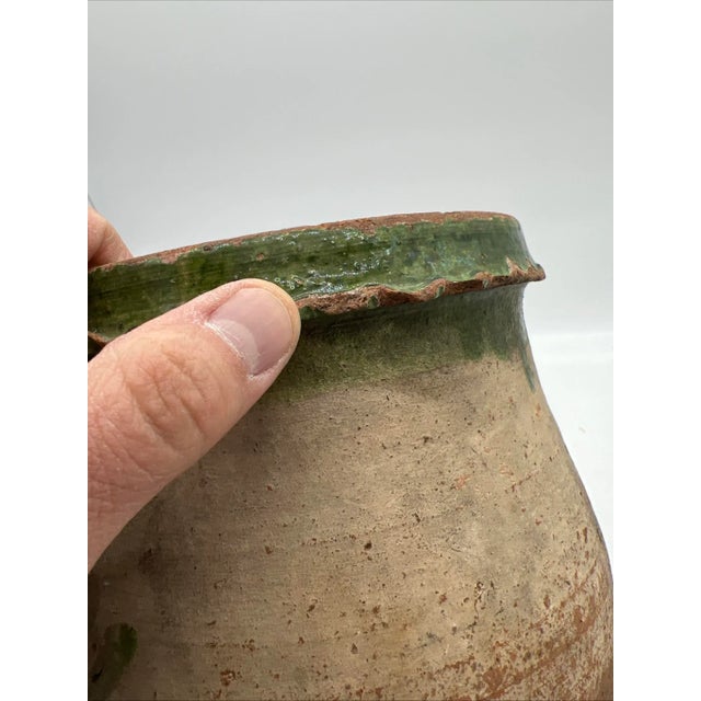 A Fine Antique 19th Century French Terra Cotta Green Glazed Olive Jar For Sale - Image 14 of 15