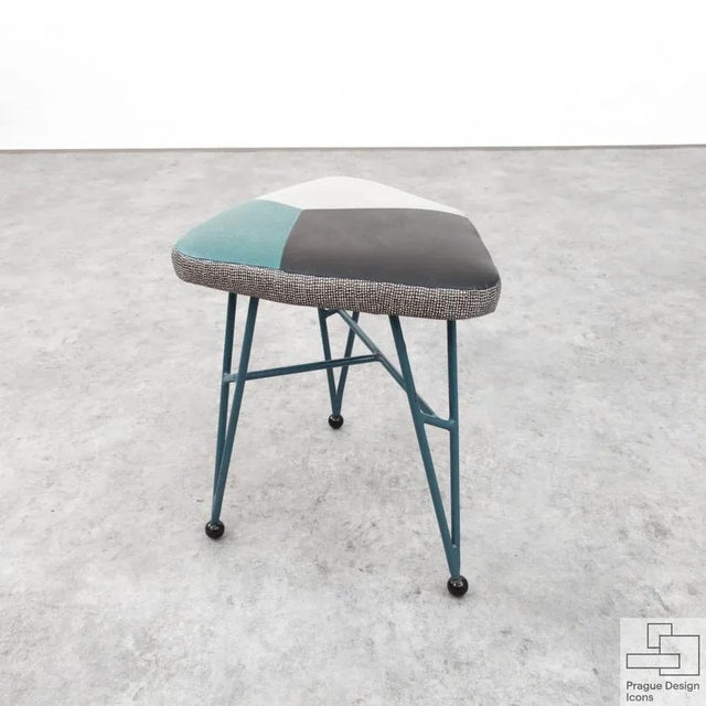 Gray Mid-Century Stool by Miroslav Navrátil for Vertex, Former Czechoslovakia, 1960s For Sale - Image 8 of 9