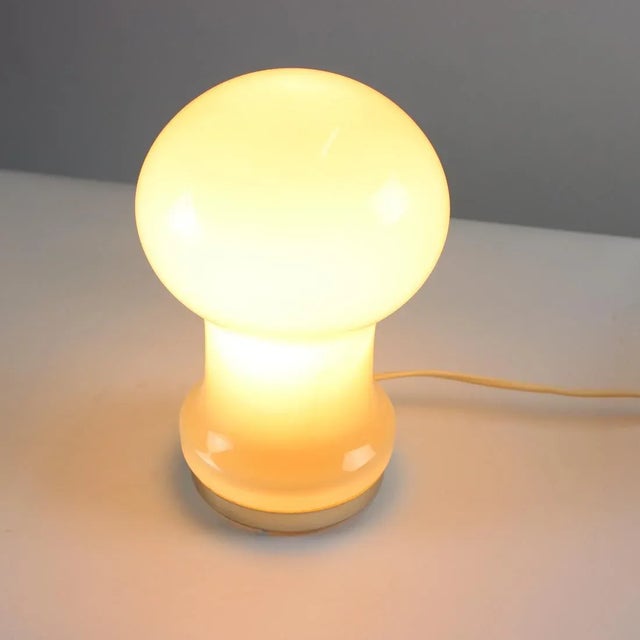 Czechoslovakian Table Lamp in Beige Opaline Glass by Ivan Jakes for Opp Jihlava, 1960s For Sale - Image 4 of 13