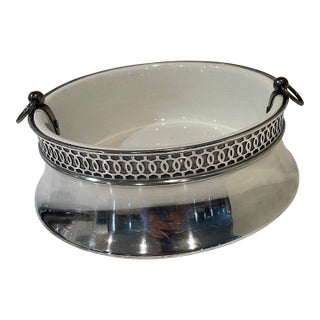 Vintage Wallace Brothers Silverplated Planter With Ceramic Insert For Sale