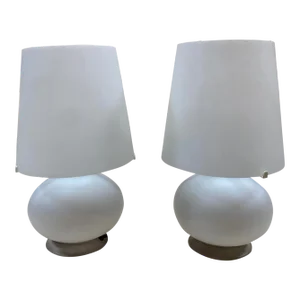 1960s Max Ingrand Glass Table Lamp for Fontana Arte, Italy - a Pair
