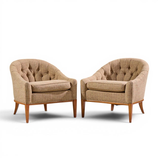 Mid-Century Modern Erwin Lambeth Style Mid Century Walnut Lounge Chairs - Pair For Sale - Image 3 of 12