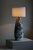 Intriguing large hand decorated ceramic floor lamp. Rich details such as the two figurative humans realized in sgraffito...