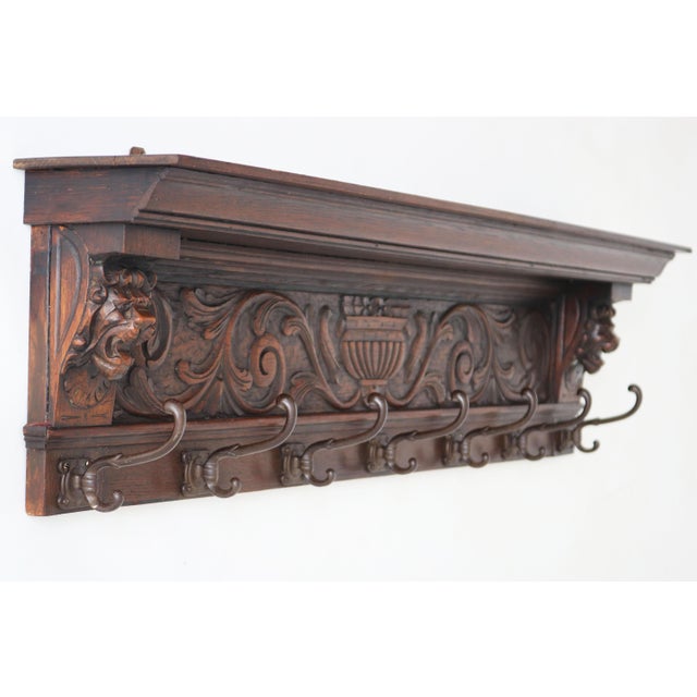 Brown Antique French Renaissance Revival Coat Rack, 1880 For Sale - Image 8 of 8