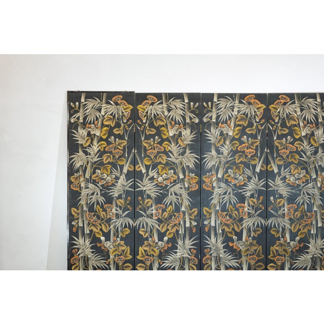 Vintage Chinese Four-Panel Screen with Bamboo and Floral Motifs For Sale - Image 18 of 18