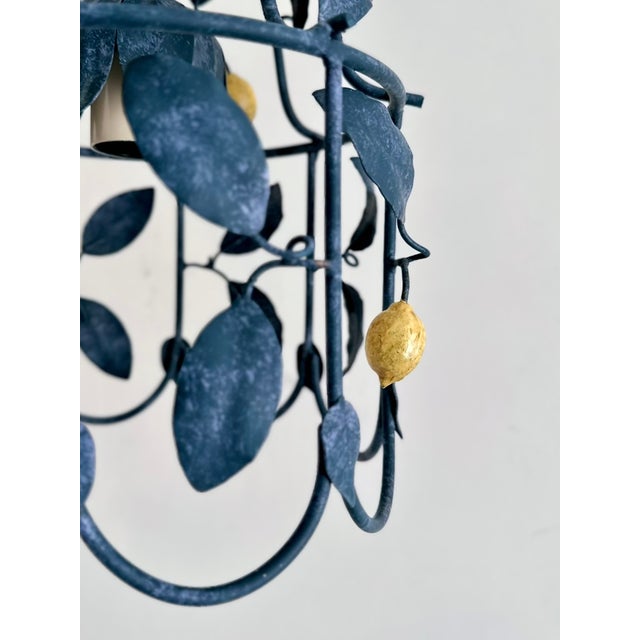 French Tole Cage Chandelier with Lemons from J.P. Ryckaert, 1980s For Sale - Image 4 of 18