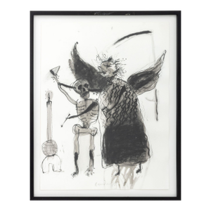 Robert Dandarov Angel and Skeleton Mix Media, 1985