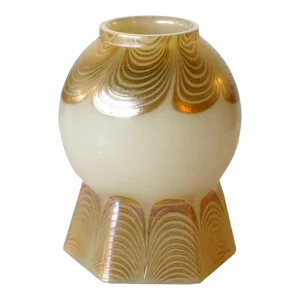 American Tiffany Studios Opalescent Glass Dragged Loop Mosque Lamp Shade