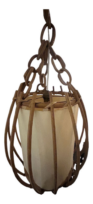 Wicker Pendant Light by Louis Sognot, 1960s