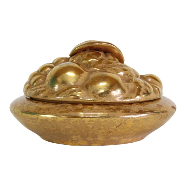 Vintage 22kt Gold Lidded Container For Sale