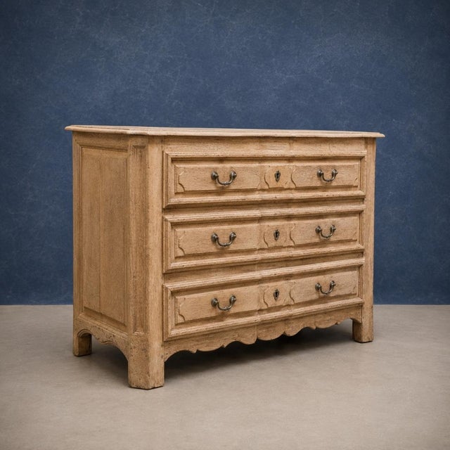 French 19th Century French Oak Bleached Chest of Drawers For Sale - Image 3 of 5