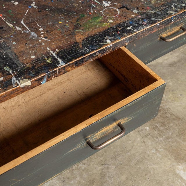 Black Paint Splashed Art Department Table, 1960s For Sale - Image 8 of 18