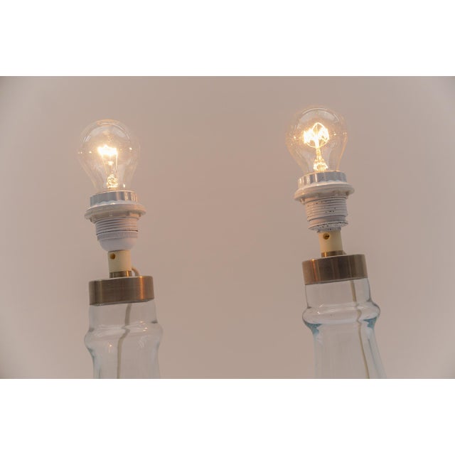 Murano Mushroom Table Lamps by Michael Bang for Holmegaard, 1960s, Set of 2 For Sale - Image 6 of 10
