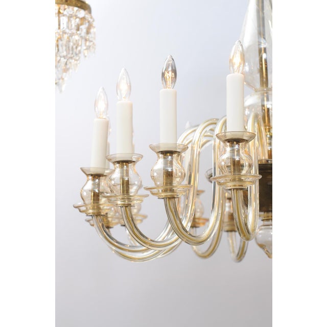 1960s 16-Light Amber Venetian Glass Chandelier, Italy For Sale - Image 16 of 18