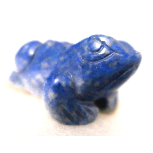Early 21st Century Miniature Well-Carved Frog of Lapiz Lazuli Stone - Frankie the Frog! For Sale - Image 5 of 17