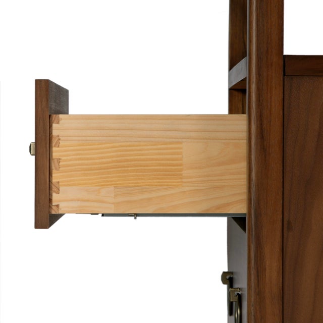 Highbury 28 in. W Rectangular Wood 2 Drawer Nightstand with Open Shelf, Natural Walnut For Sale In Chicago - Image 6 of 10