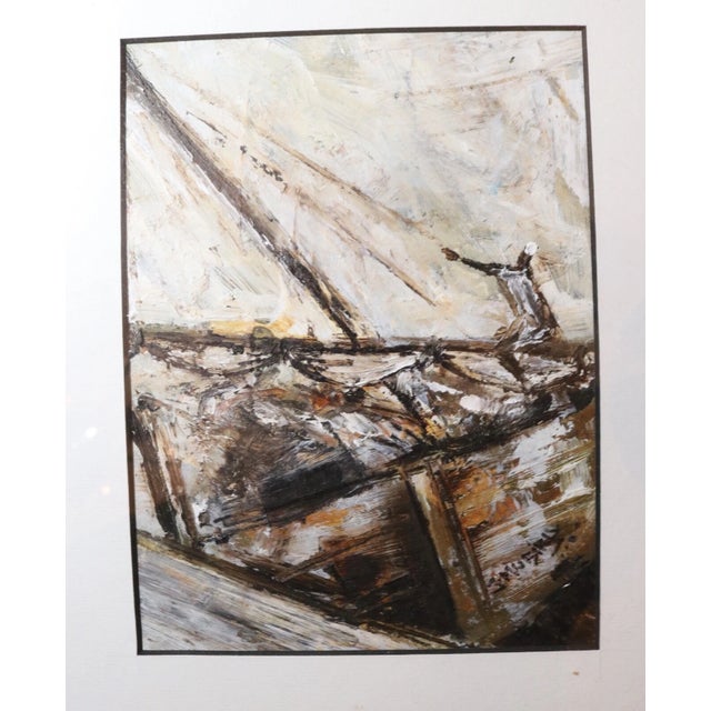 Up for sale is a very nice quality vintage original John Mubiru oil painting titled "The Dhows". It's done with an...