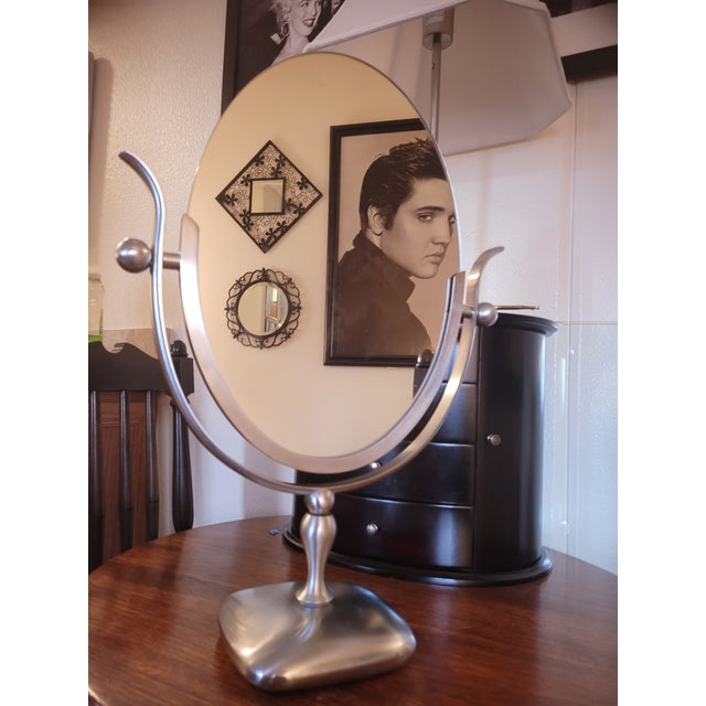 Offered is a stunning and rare two-way desk vanity mirror by the legendary "Pioneer of Acrylic," Charles Hollis Jones....