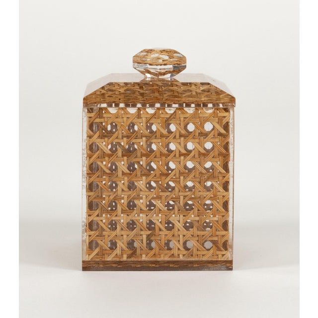 Mid-Century Modern Box in Acrylic and Rattan from Christian Dior, 1970s For Sale - Image 9 of 16