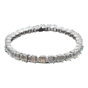 13.44 Ct Emerald Cut & Baguette Diamond Bracelet - Platinum