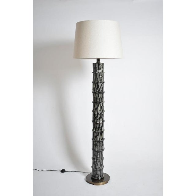 Inle Grey and Black Ceramic Floor Lamp Barracuda Edition For Sale - Image 6 of 6