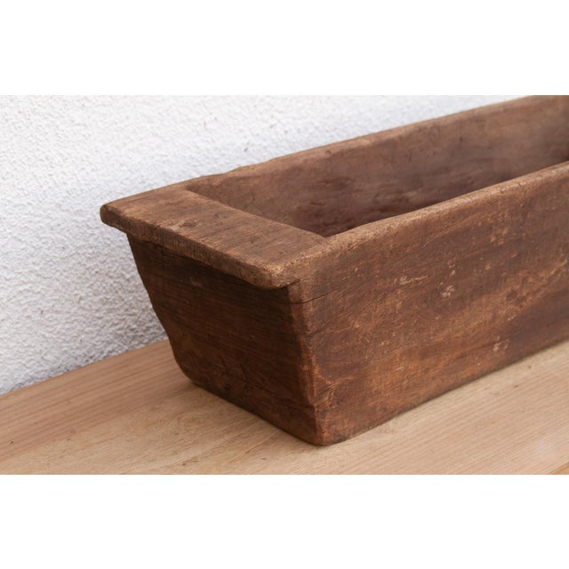Rustic Solid Wood Trough Planter For Sale - Image 4 of 6