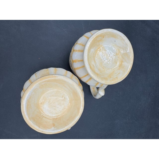 Light Yellow Vintage Carved Tam O'Shanter Eh the Witches Pursuit Coffee Tea Mugs Set of 2 For Sale - Image 8 of 8
