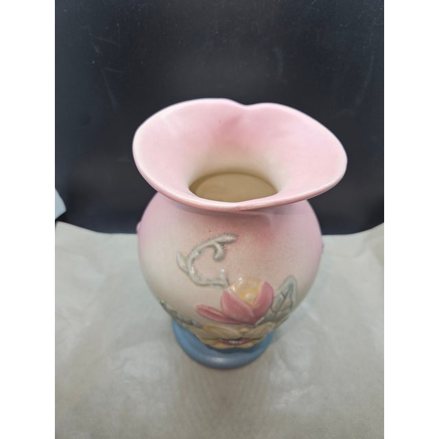 Vintage 1940's Hull Art Pottery Magnolia Vase Matte Finish Double Handle 9.5"