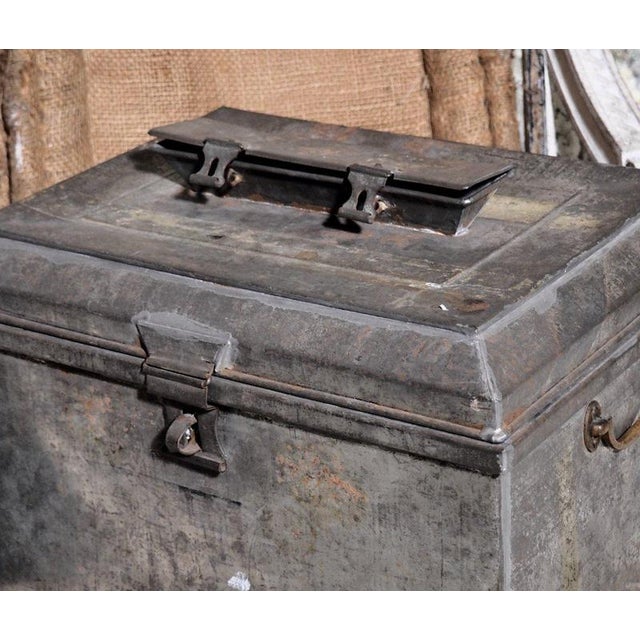 Fine swedish ballot box in iron and original patina, 19th centuryh. 32 w. 42 d. 32 cm h. 12.5 w. 16.5 d. 12.5 in