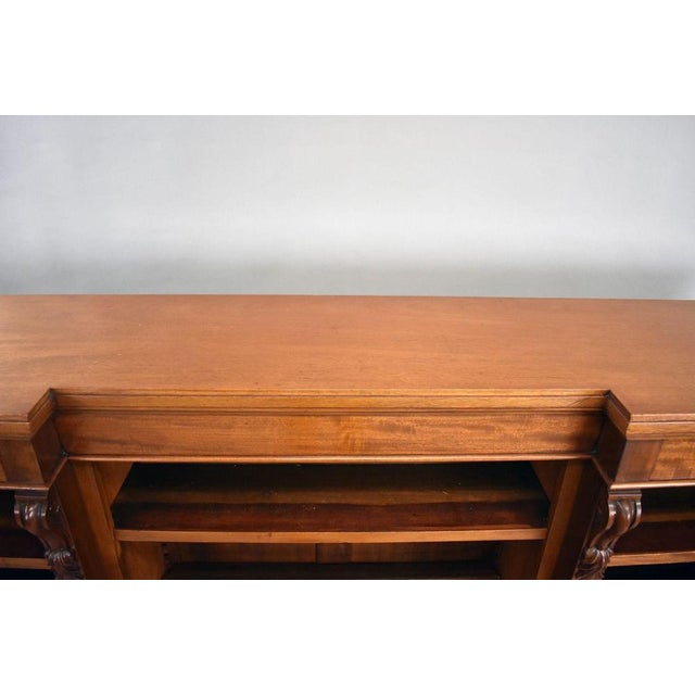Brown Victorian Open Bookcase in Mahogany, 1860 For Sale - Image 8 of 10