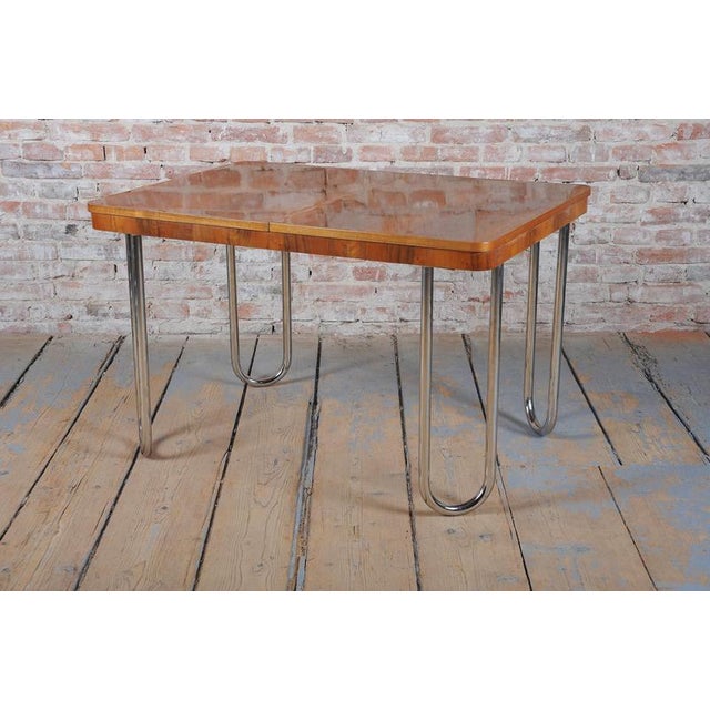 Bauhaus Oak Foling Table by J. Halabala for UP Zavody, Czech, 1930s For Sale - Image 4 of 18