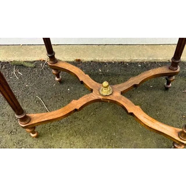 Early 20th Century Antique French Inlaid Game Table With Green Felt For Sale In New York - Image 6 of 6