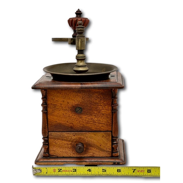 Beautifully & Completely Hand Made Antique Mahogany & Brass Coffee Grinder - Circa Early 19th Century For Sale - Image 16 of 18