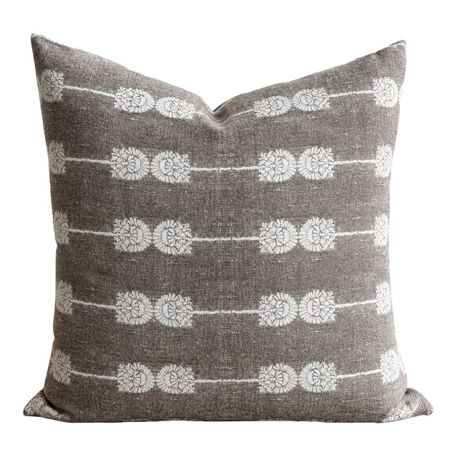 Nadia Floral Linen Pillow For Sale
