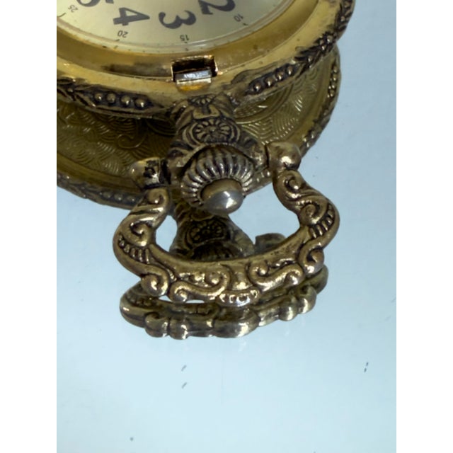 Victorian Vintage Mid-20th Century Equestrian Style Brigade Brass PocketWatch For Sale - Image 3 of 12
