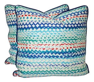 Contemporary Multi-Colored Pillows- a Pair